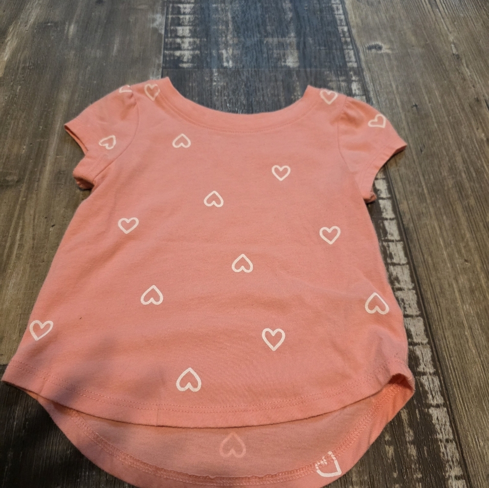 Cat & Jack Coral Heart Print Tee
